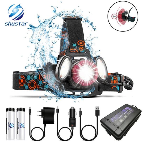 

супер яркий светодиодный фары t6 + cob led фар режимы 4 освещения масштабируемой для рыбалки, ночной езды, кемпинг, приключения и т.д