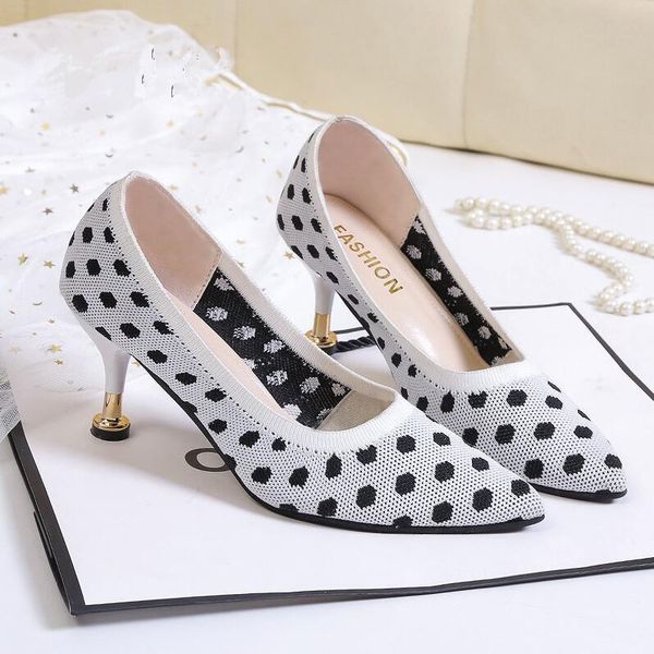 

polka dot women shoes shallow pointed toe designer shoes fashion luxury designer women shoes
