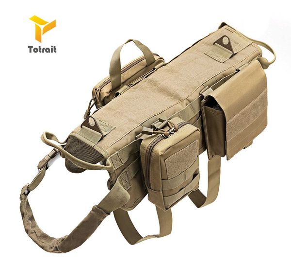 

tactical service dog modular harness k9 working cannie hunting molle vest with pouches bag and water bottle carrier bag, Black;green