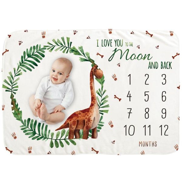 

baby dinosaur models milestone blanket newborn pgraphy blanket baby cover 70*100cm