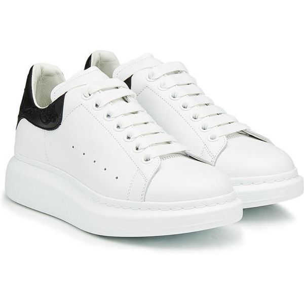 

Alexander 13 mcqueen 13 men women fa hion white leather platform hoe hoe genuine leather neaker box, Black