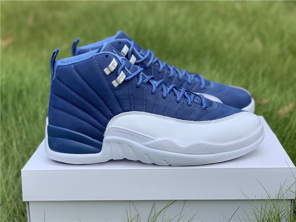 

2020 new with box men 12s basketball shoes 12 indigo blue fashion sports outdoor shoes athletic sneakers