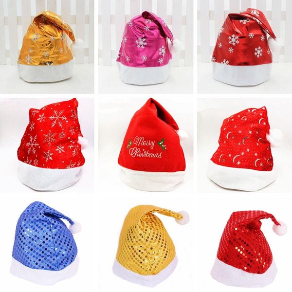 

sequins christmas hat festival party snowman deer sequins santa claus hats child xmas party cap xmas pom pom ball caps jj20085, Blue;gray