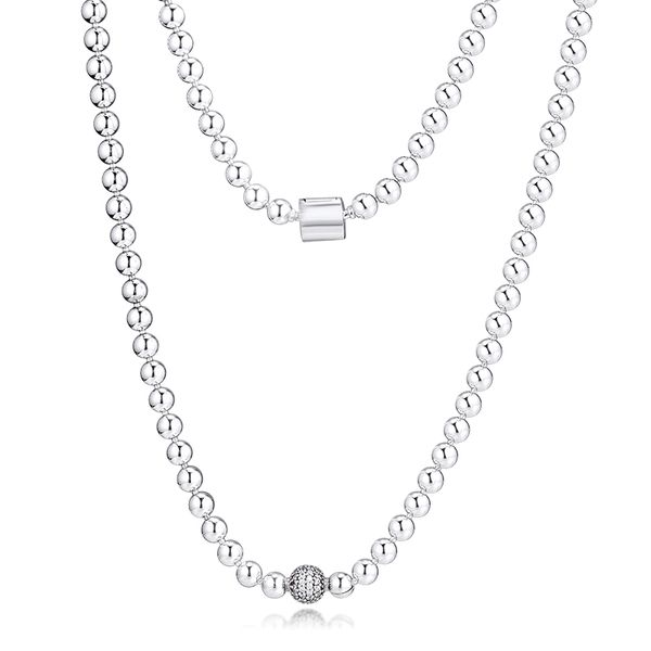 

beads & pave necklaces 100% 925 sterling-silver-jewelry ing