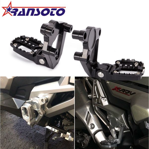 

ransoto cnc aluminum folding rear set footrest foot pegs pedal passenger rearsets for honda x x- 750 2017 2018 xadv