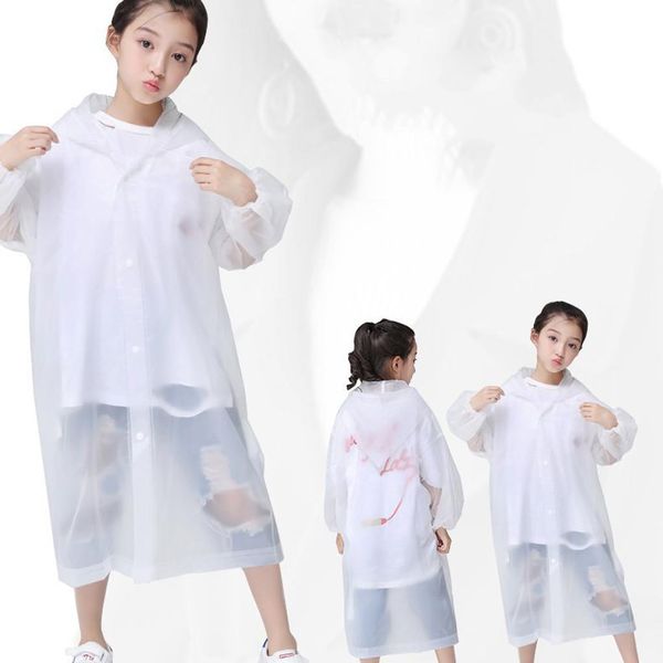 

raincoat kids girls transparent waterproof eva children raincoat thickened rain coat kids clear transparent tour hkyfo, Red;brown