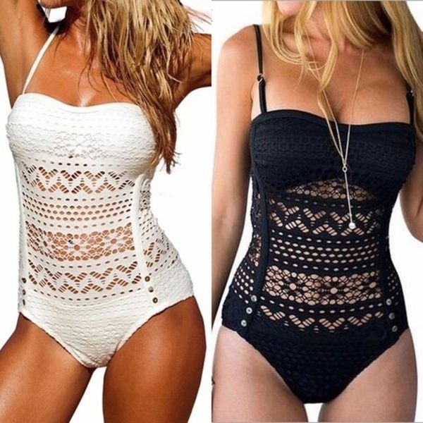 

women bikini set lace push-up padded swimwear swimsuit bathing suit beachwear beachsuit, White;black
