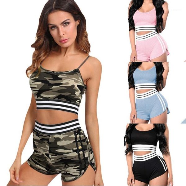 

womens designer tracksuits sleeveless and short pant fashion panelled clothing womens yoga running striped print apparel, Gray