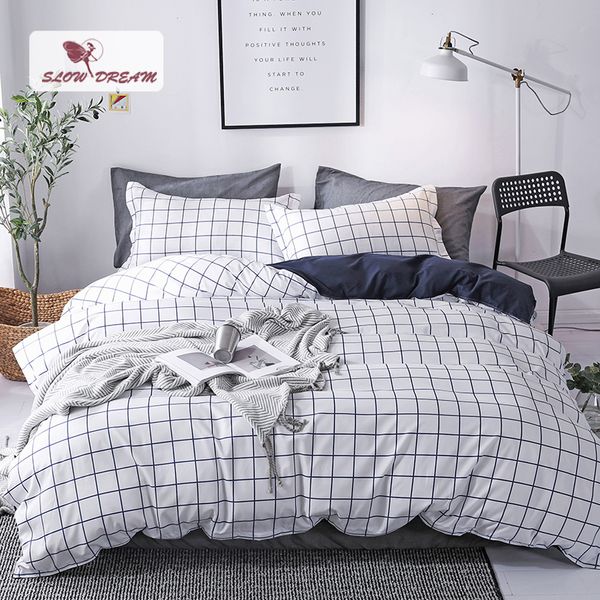 

slowdream geometry style simple mans bedding set decor home textiles flat sheet pillowcase duvet cover set bedspread bedclothes