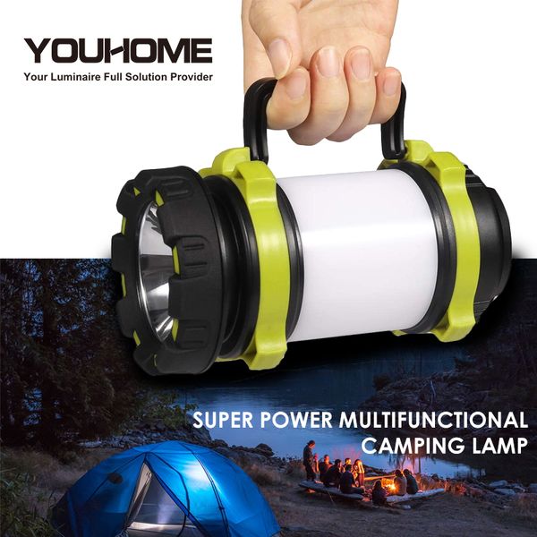 

dropshipping portable led camping light red warning lantern waterproof usb rechargeable work light searchlight emergency torch