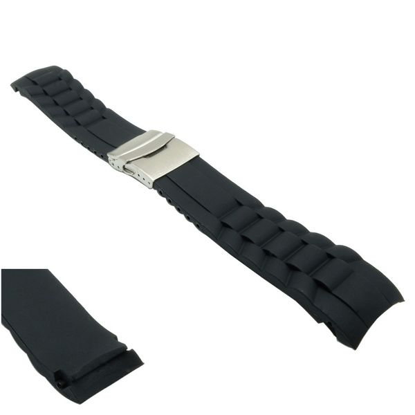 

16mm 18mm 20mm 22mm 24mm 26mm arc interface superior waterproof features silicone watch strap band watchband, Black;brown