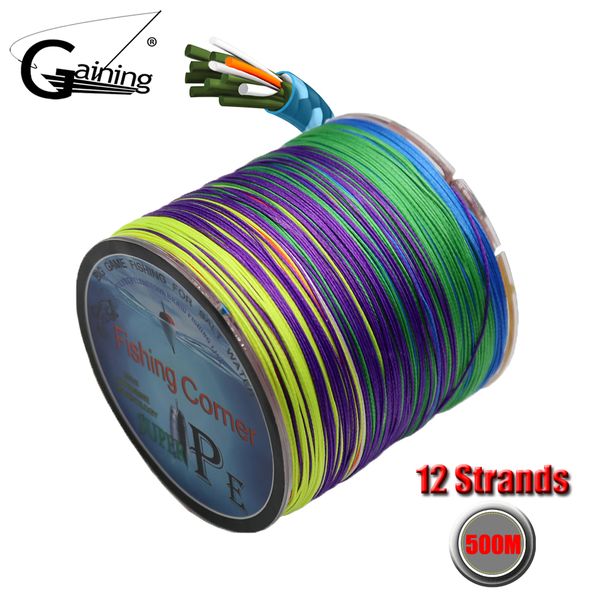 

500m pe braided fishing line 12 strands multifilament super strong japan multifilament fishing line 35-180lb