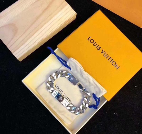 

brand fashion jewelry stainless luxury steel bracelets bangles pulseiras bracelets for man and women with gift box, Black