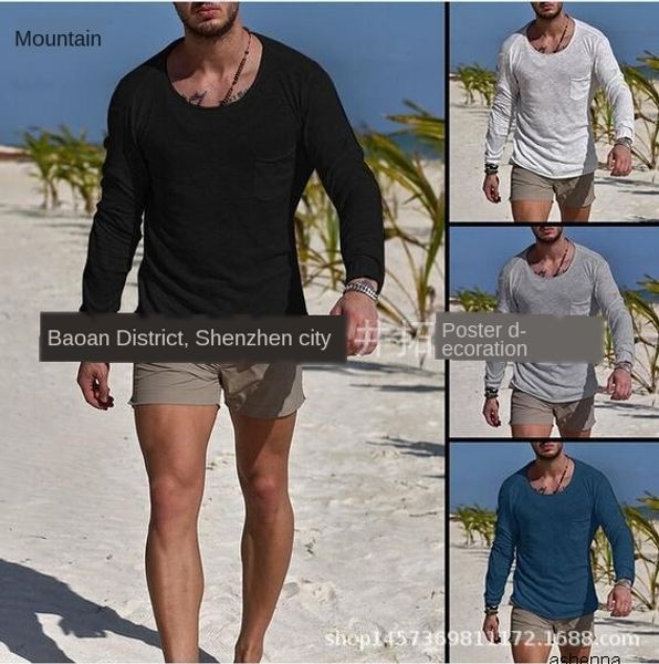 

mens designer t shirt round neck men's wear long sleeved9dg, White;black