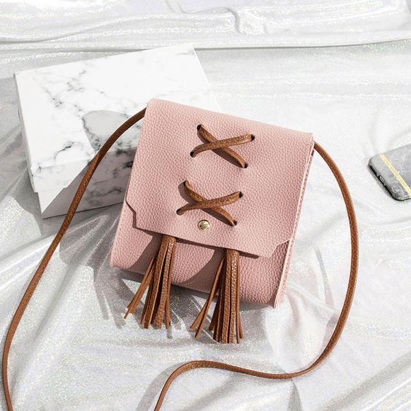 

women cross body bag pu leather small shoulder bag 2019 summer tassel handbags fashion messenger women phone bags cute #20