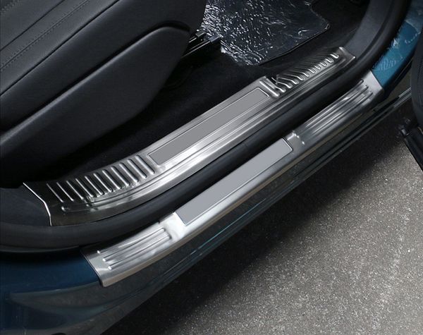 

car styling 8pcs stainless steel scuff plate inner&outer door sill threshold cover trim for peugeot 5008 gt 2017 2018