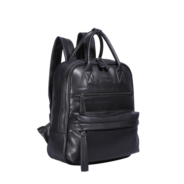 

angel kiss lady black and grey color backpack in smooth pu leather