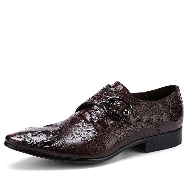 

2019 men shoes genuine leather dress shoes men oxford leather shoes gentleman moda italiana sapato masculino casual couro, Black