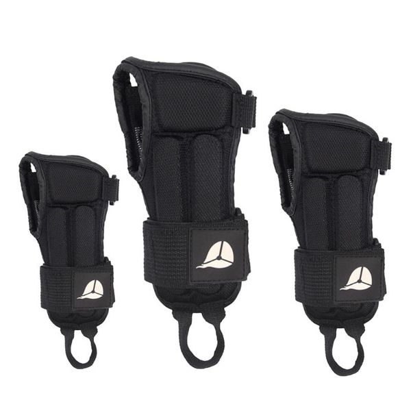 

1 pair of wrist guard brace hand protection glove outdoor skating gear black, Black;gray