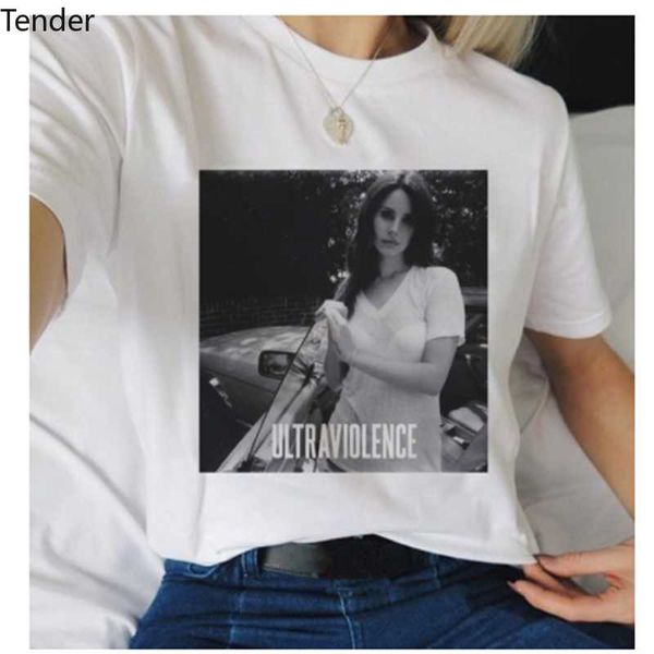 

women's t-shirt lana del rey printed women 90s harajuku t shirt summer short sleeve casual white tshirt shirts plus size streetwear