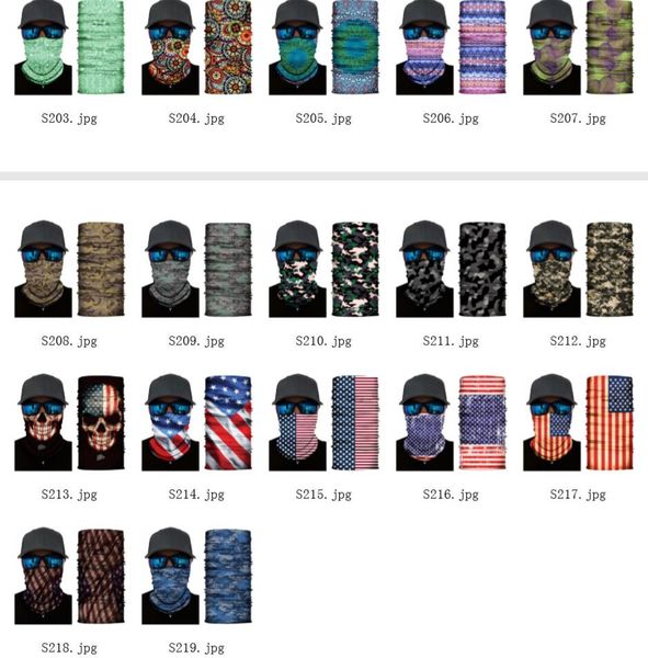 

2020 sport masks new 3d printing outdoor sports scarf bike bicycle equipment headwear seamless ride neck mask bike magic cycling headband, Black