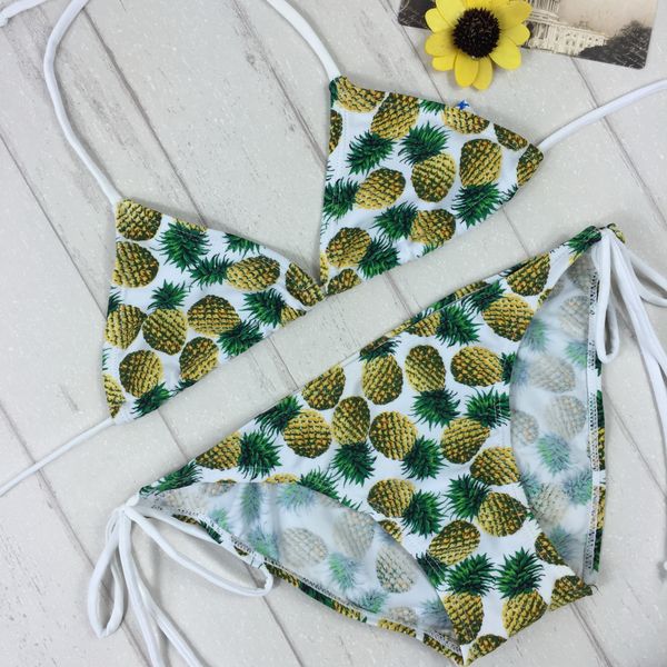 

2020 pineapple printed children's 123 2020 pineapple printed children's swimsuit 123 bikini swimsuit bikini, White;black