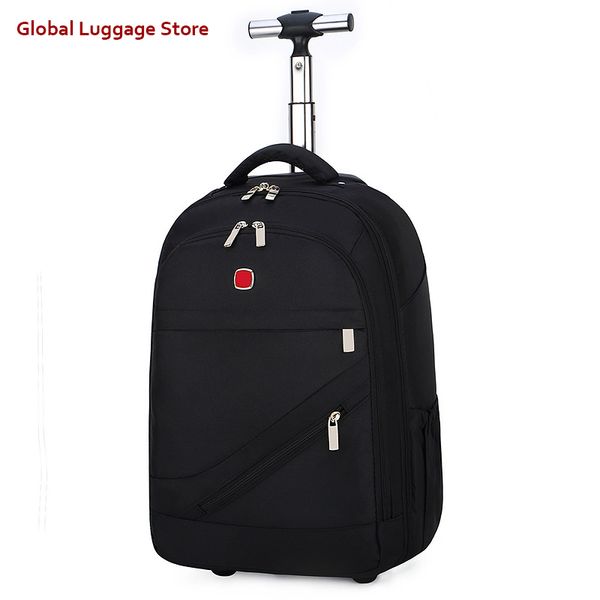 

shoulders travel bag 18 inch student rolling luggage backpack business trolley large capacity cabin suitcases wheel