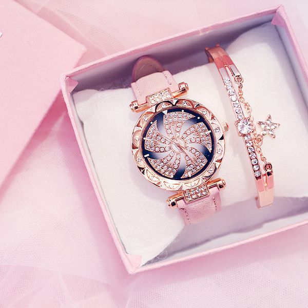 

women watches starry sky women bracelet watch fashion diamond ladies wrist watch quartz wristwatch clock, Slivery;brown