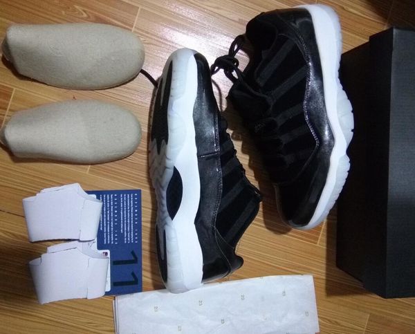 

low barons 11s 72-10 quility space jam 11 concord bred original men size basketball shoes with