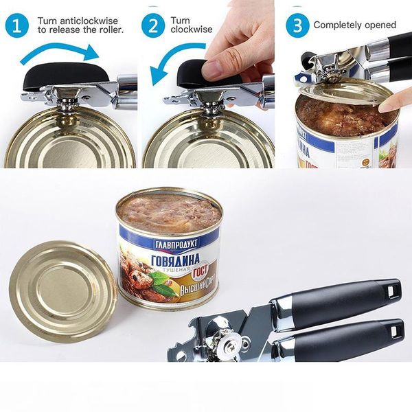 

multifunction stainless steel cans opener professional ergonomic manual can opener side cut manual can opener kitchen gadget