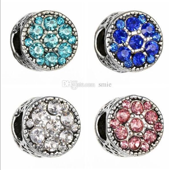 

европейский big hole loose бусы кристалл rhinestone для цепочки змея безопасности fit diy браслет ювелирных изделий xz128, Black