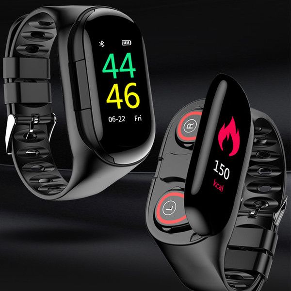 

M1 ai mart bt dual earbud bracelet h30 mart bracelet head et tw android io fitne bracelet heart rate pedometer waterproof high qual