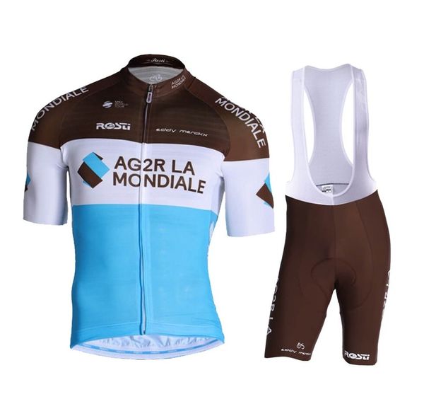 

2019 ag2r la mondiale cycling jersey maillot ciclismo short sleeve and cycling bib shorts cycling kits strap bicicletas o19121703, Black;red