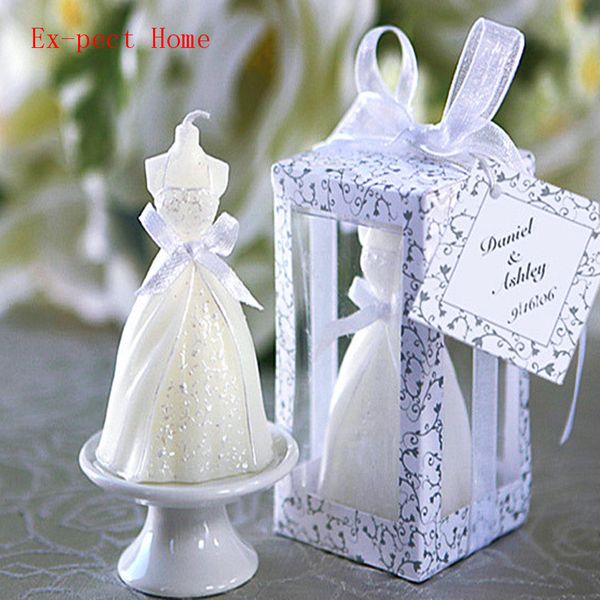 

100pcs wedding bride dress candle favor wedding gifts for guest wedding souvenirs