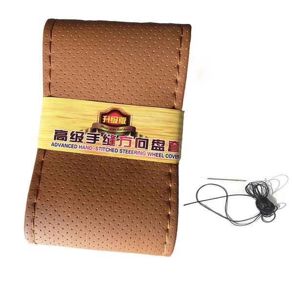 

diy steering wheel covers 38cm volante soft leather braid on steering wheel of car needle and thread car accessories cover