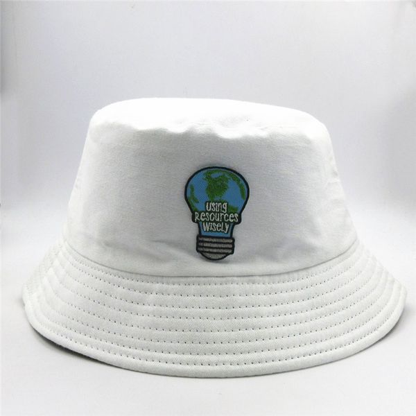 2019 2020 New Style Light Bulb Embroidery Bucket Hat Fisherman Style Light Bulb Embroidery Bucket Hat
