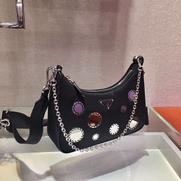 

classic cross-body bag high-end custom quality single shoulder bag fashion style silver metal accessories with detachable long shoulder stra
