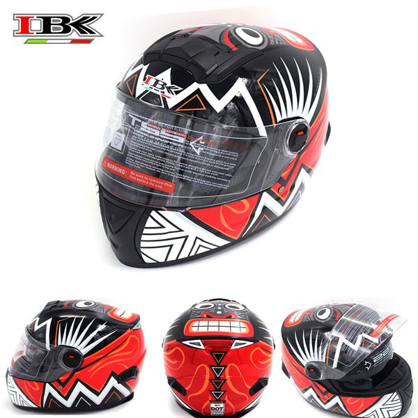 

ibk full face motorcycle helmet electric bicycle scooter casco casque anti-uv open face double lens four season helmets