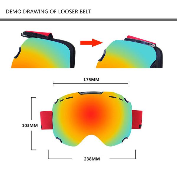 

double curved lens ski goggles anti-fog snowmobile skiing skating gear for men women snow sports scratch resistant 2019