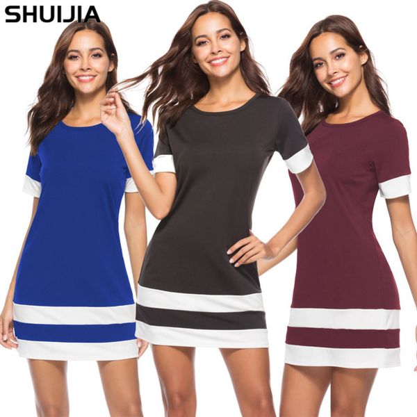 

womens designer stitching style dress148s, Black;gray