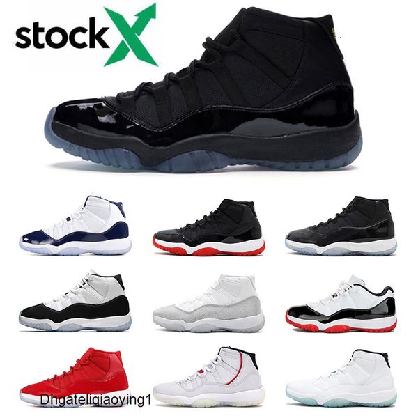

2020 новый jumpman мужчины женщины баскетбол обувь 11s гамма синий разводят 11 concord space jam cap и платье конструктора тапки размер нас, Black