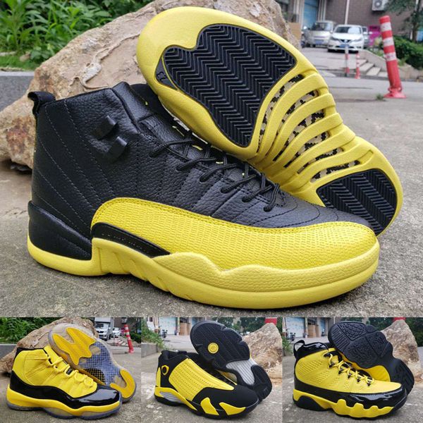 

new retro big kids shoe 11 12 mens basketball shoes bumblebee yellow black trainers sports sneakers 1 11s 12s baskets jumpman des chaussures