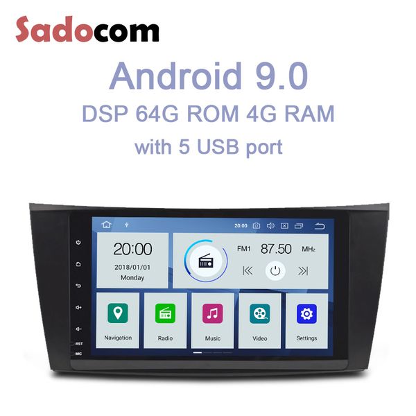 

9" px6 2 din android 9.0 car dvd player 6 core 64gb rom 4gb ram autoradio bluetooth wifi for w211 w463 w219 w209 2004-2011
