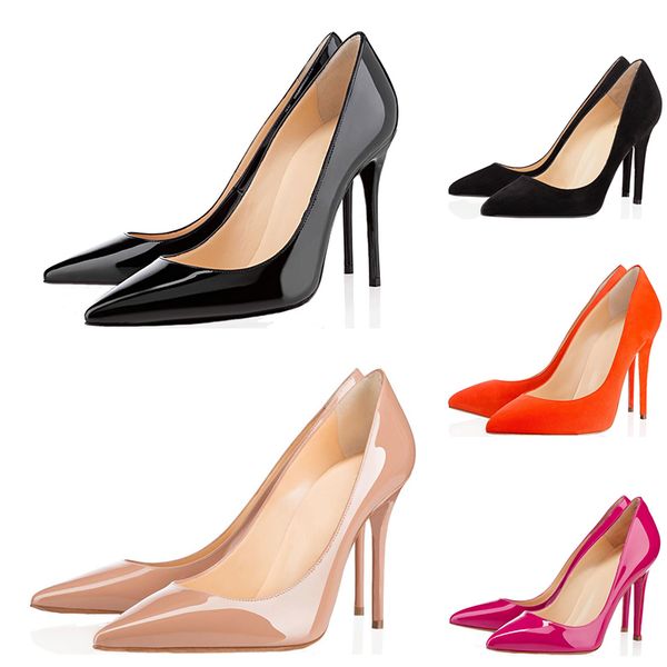 

с коробкой красный днищ женщины высокие каблуки 8 см  см 12 см благородный черный корень лотоса крахмала из натуральной кожи носками насос, Black