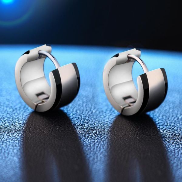 

european and american-style ear clip textured smooth ear clip stainless steel men's and women's stud supply, Golden;silver