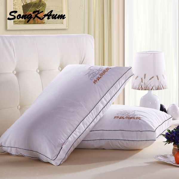 

songkaum new pillow slow rebound feather velvet material filling massage for neck sleeping pillow home use zt004