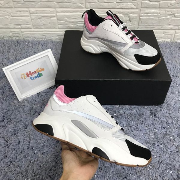 

b22 sneaker classical black calfskin trainers casual shoes men women sneaker reflective retro patchwork casual sneaker with box, bags t07