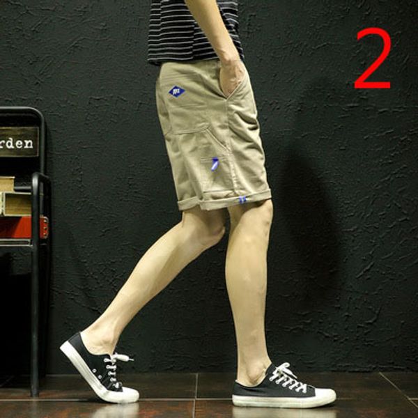 

korean version of the tide slim thin section trend 7 points pants elastic wild cotton large size casual shorts, White;black