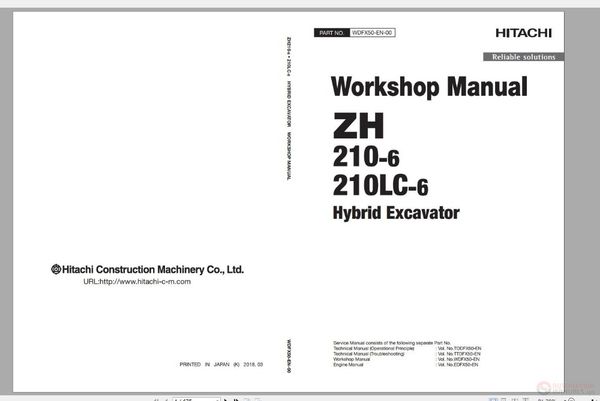 

hitachi full excavatorshop manual set 2019