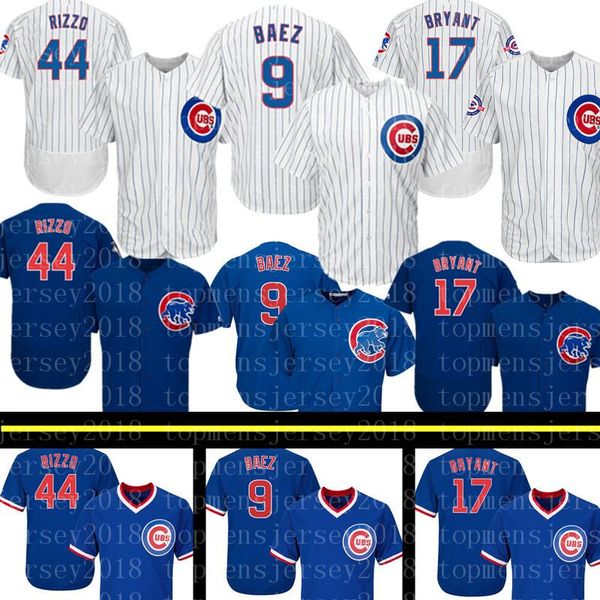 

Chicago Cub 44 Anthony Rizzo 17 Kris Bryant Jersey Cubs 9 Javier Baez Embroidery Baseball Jerseys Retro FlexBase Cool Base 2020